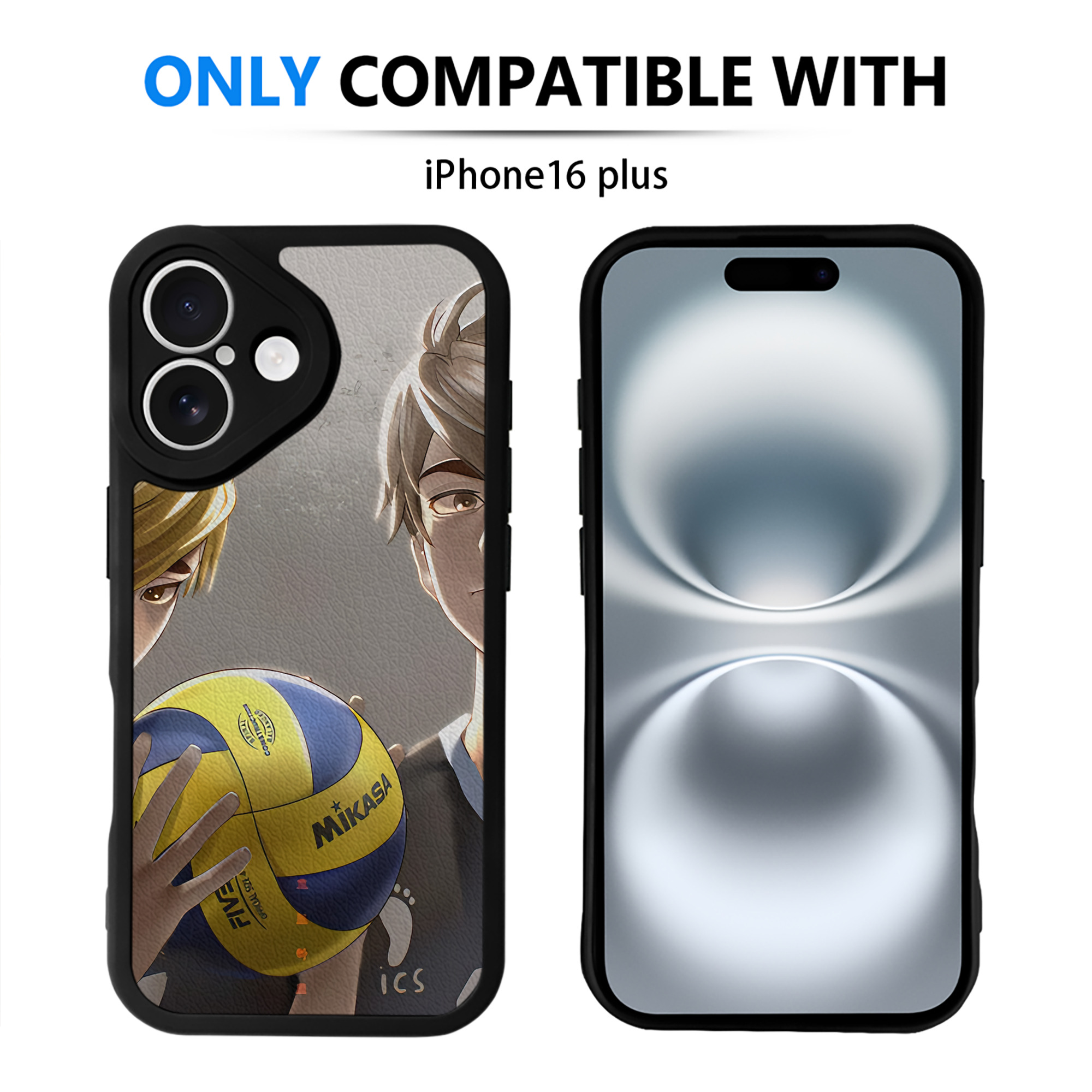 （画像用） ハイキュー!! Haikyu!! 【iPhone 16シリーズ対応】シリコンスマホケース（レザー調） 材質：シリコン